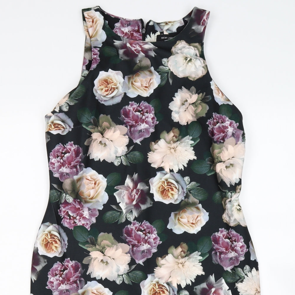 New Look Womens Black Floral Microfibre Bodycon  Size 18
