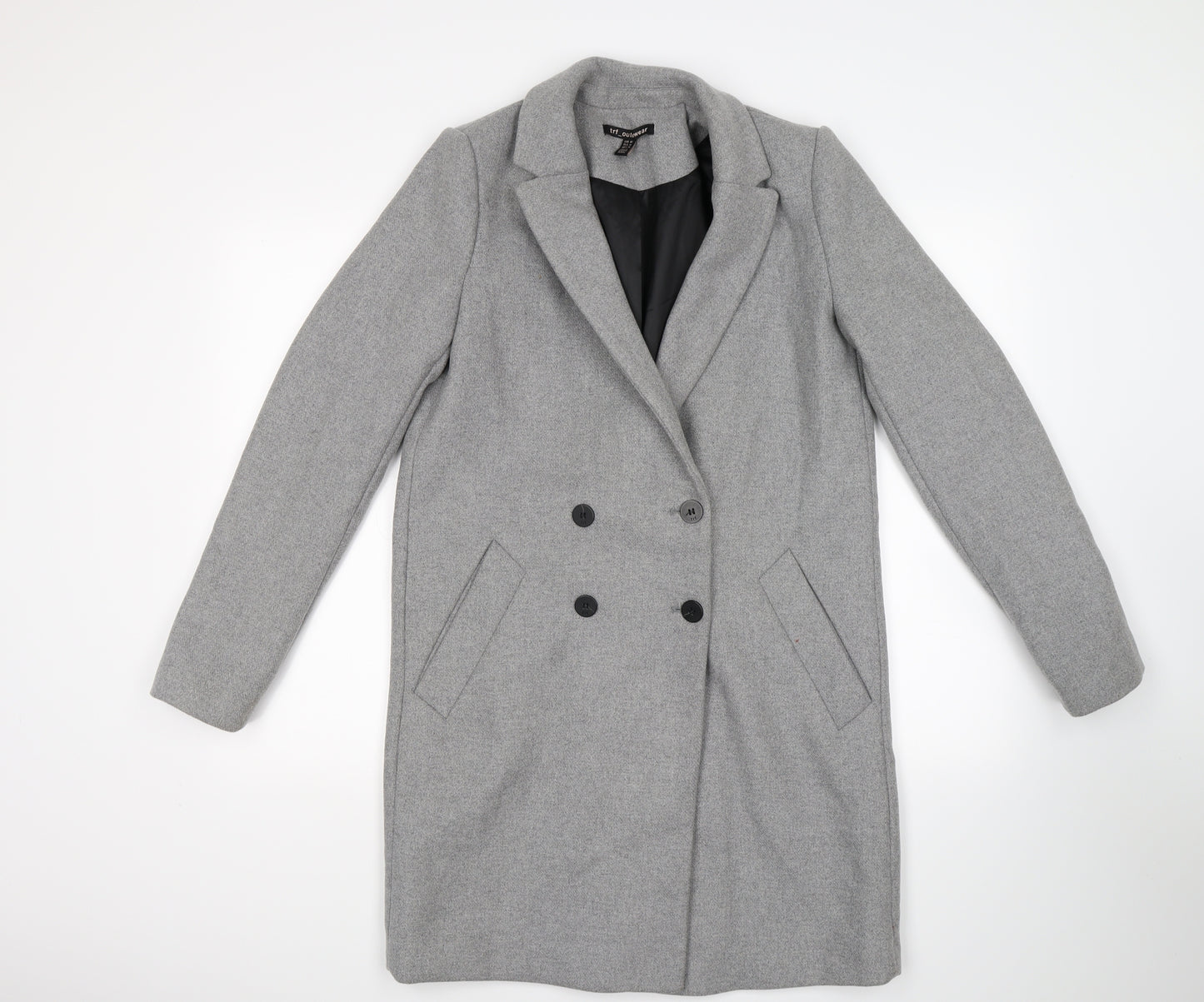TRF Womens Grey  Knit Trench Coat Coat Size M
