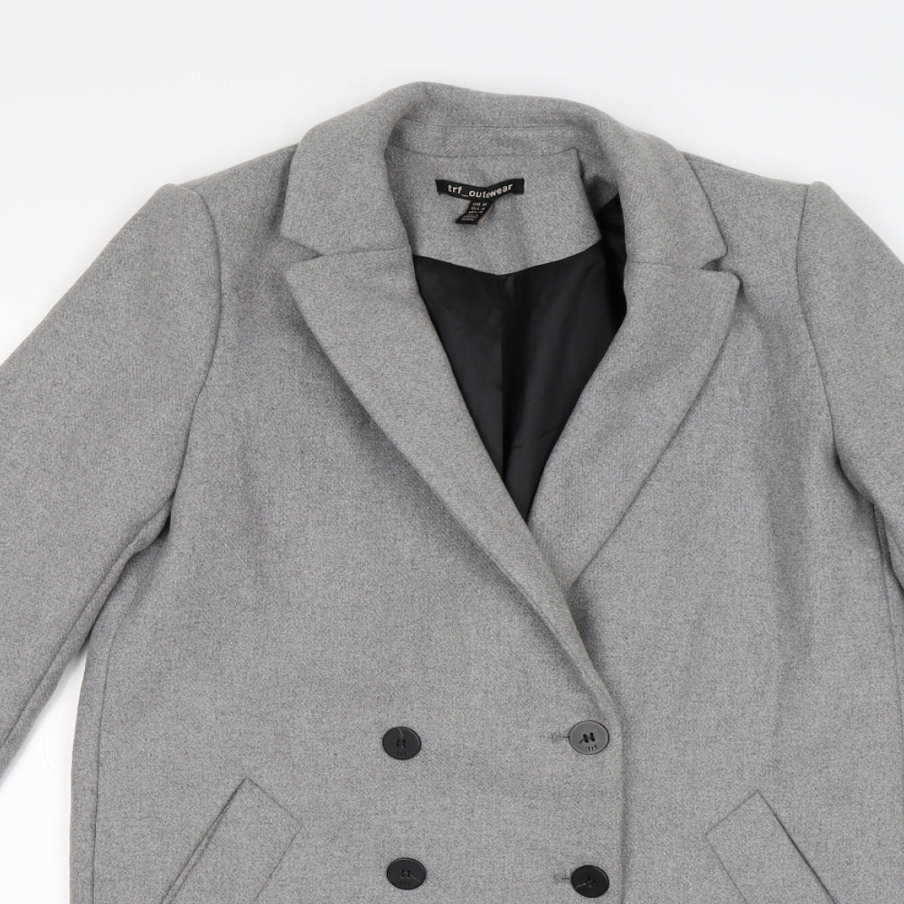TRF Womens Grey  Knit Trench Coat Coat Size M