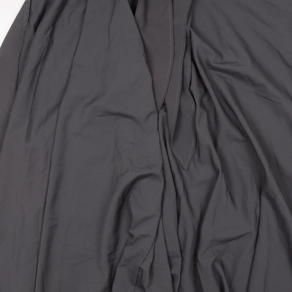 Preworn Womens Grey  Satin A-Line Skirt Size S