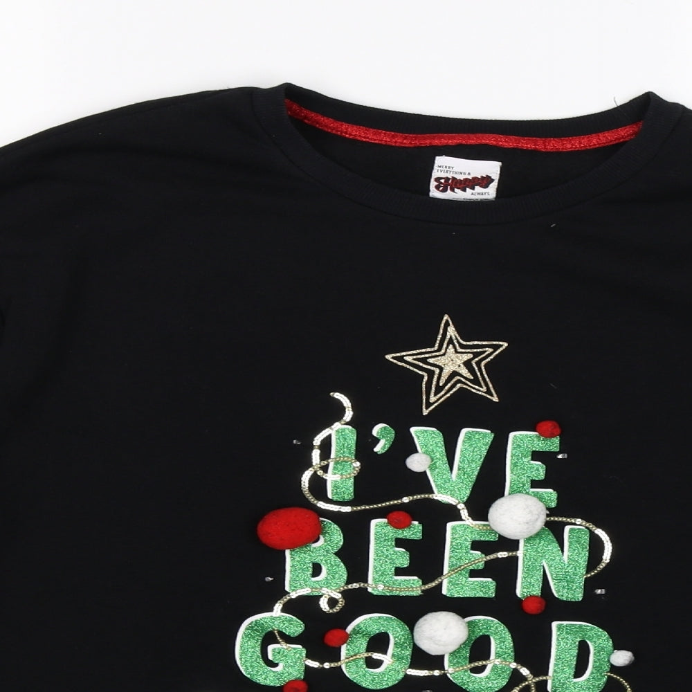 George Womens Black  Jersey Pullover Jumper Size S  - christmas novelty