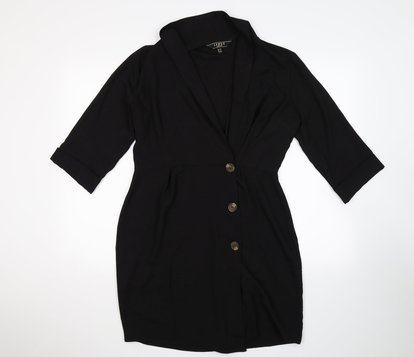 Lipsy Womens Black   Wrap Dress  Size 12