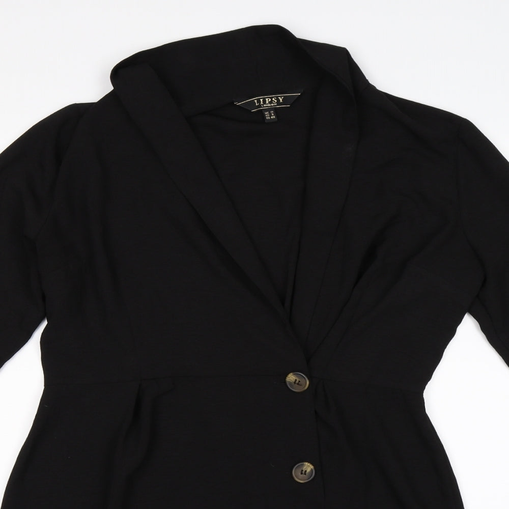 Lipsy Womens Black   Wrap Dress  Size 12