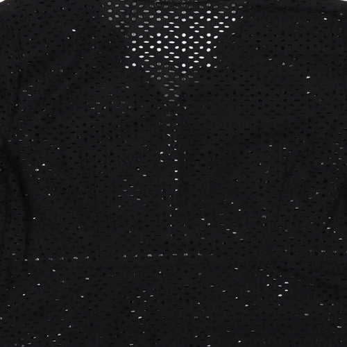 TU Womens Black  Crochet Basic Blouse Size 12