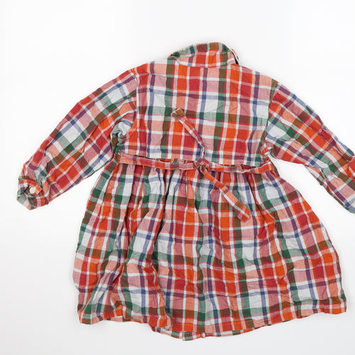Adams Girls Orange Check  Shift  Size 2-3 Years