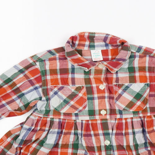 Adams Girls Orange Check  Shift  Size 2-3 Years