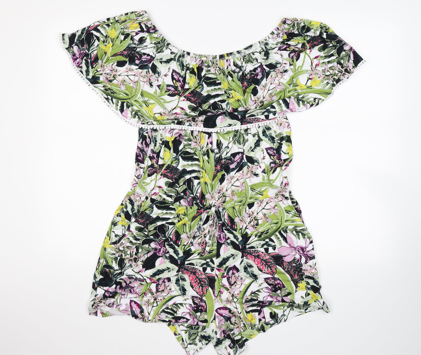 NEXT Womens White Flecked  Playsuit One-Piece Size 12  - beahcwear