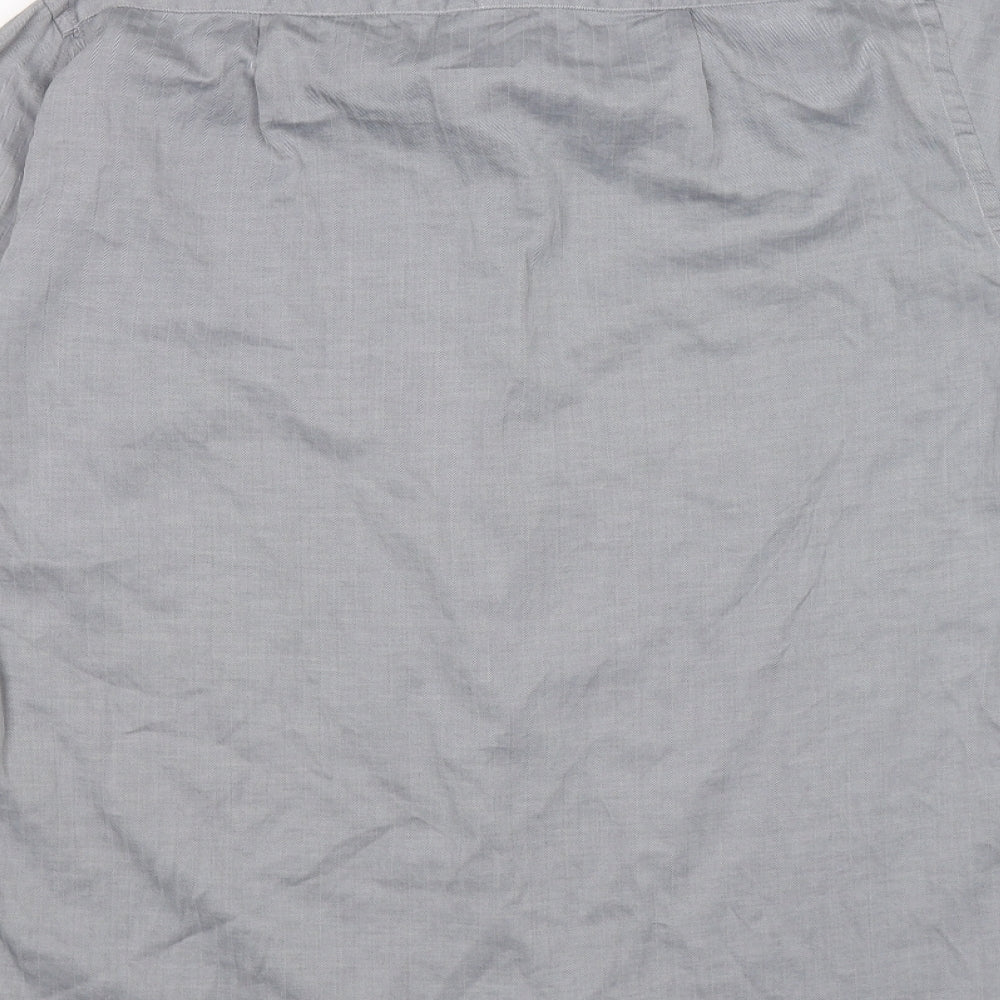 Charles Tyrwhitt Mens Grey Herringbone   Dress Shirt Size 15