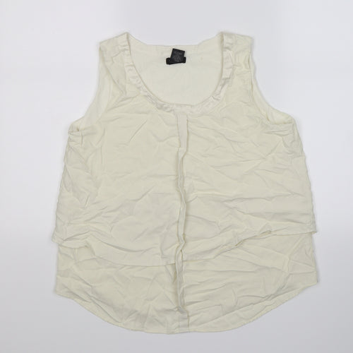 Ann Taylor Womens Ivory  Satin Tunic T-Shirt Size XS