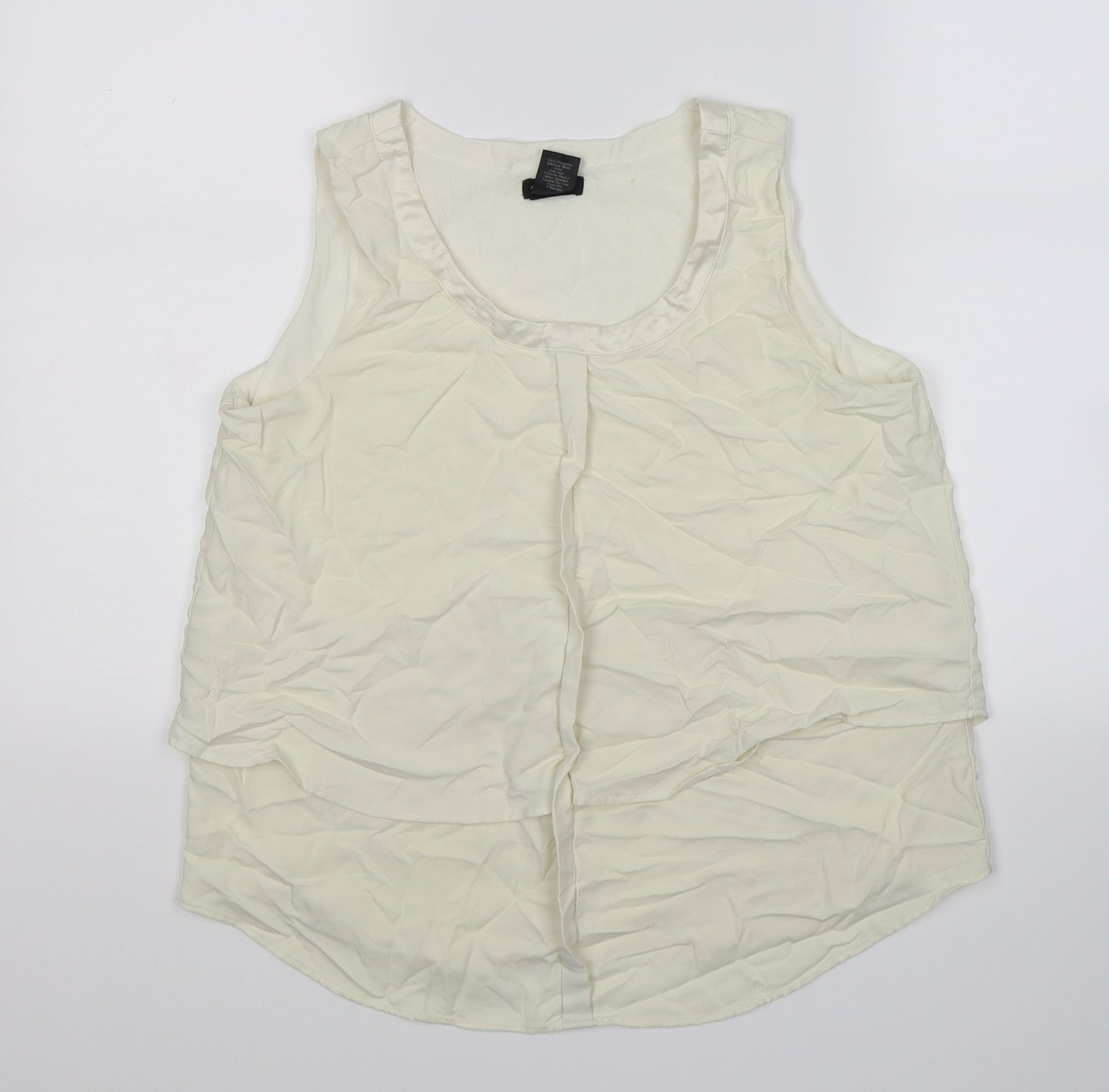 Ann Taylor Womens Ivory  Satin Tunic T-Shirt Size XS