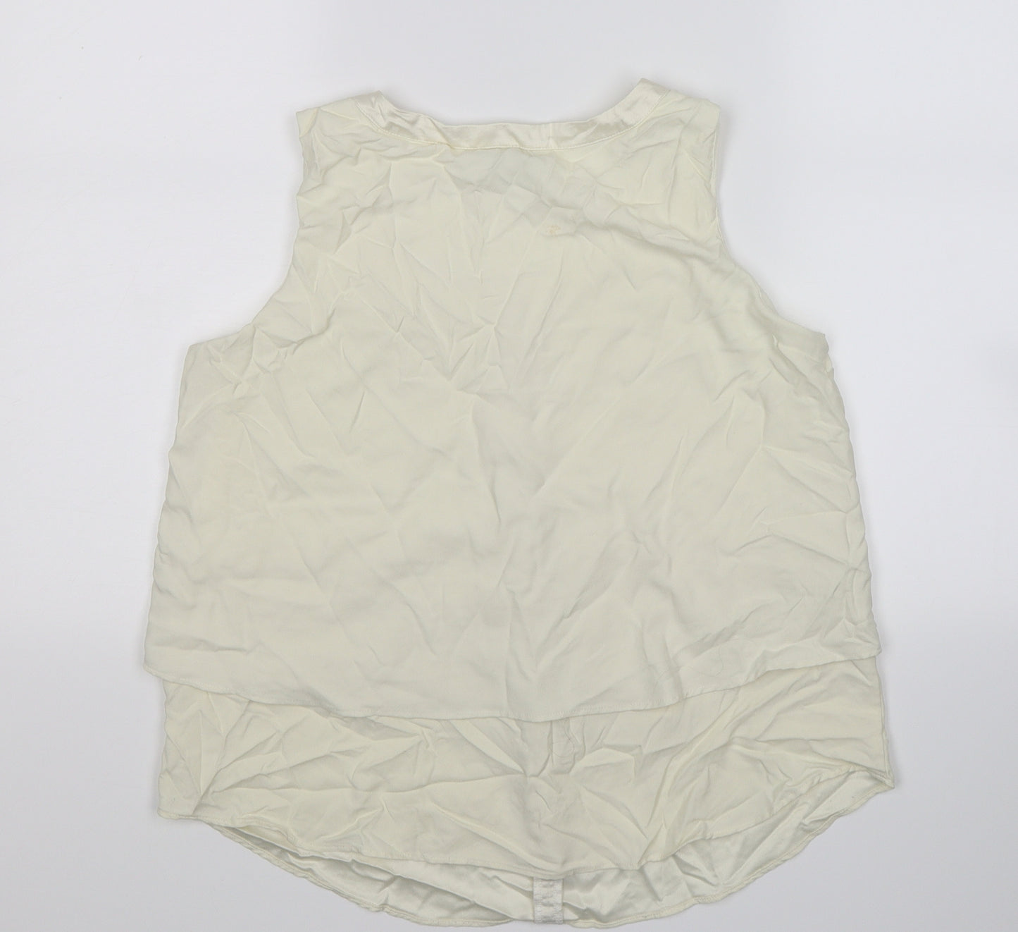 Ann Taylor Womens Ivory  Satin Tunic T-Shirt Size XS