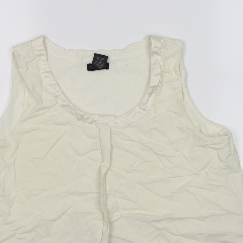 Ann Taylor Womens Ivory  Satin Tunic T-Shirt Size XS