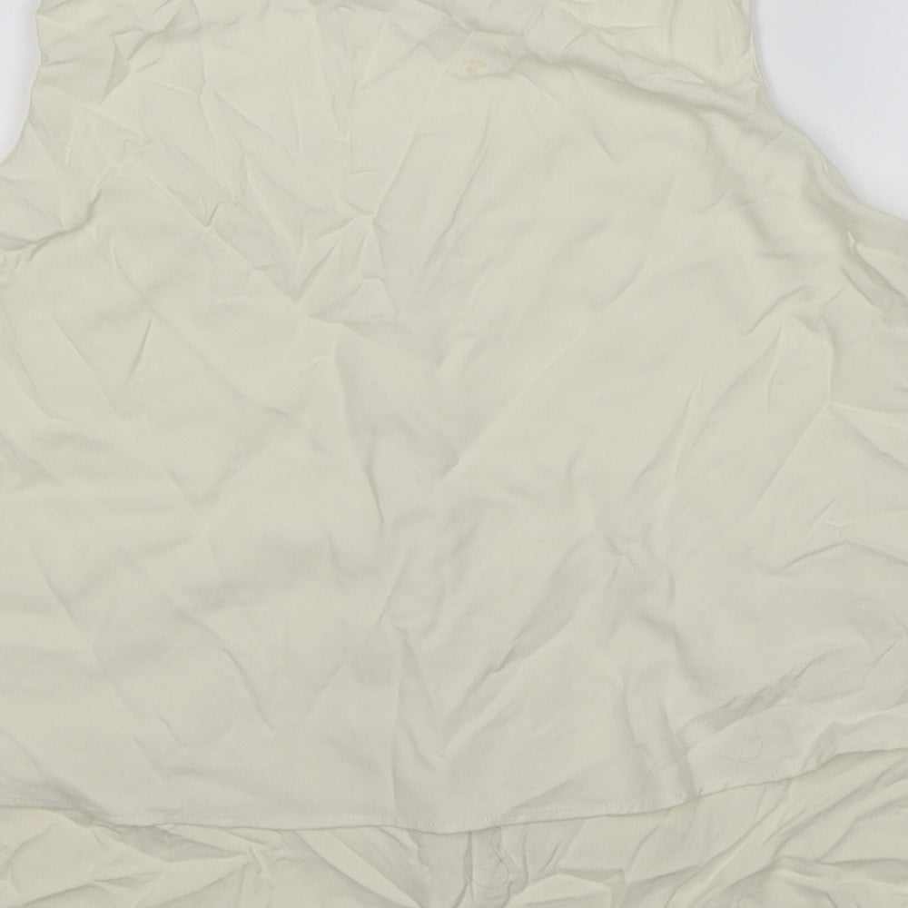 Ann Taylor Womens Ivory  Satin Tunic T-Shirt Size XS