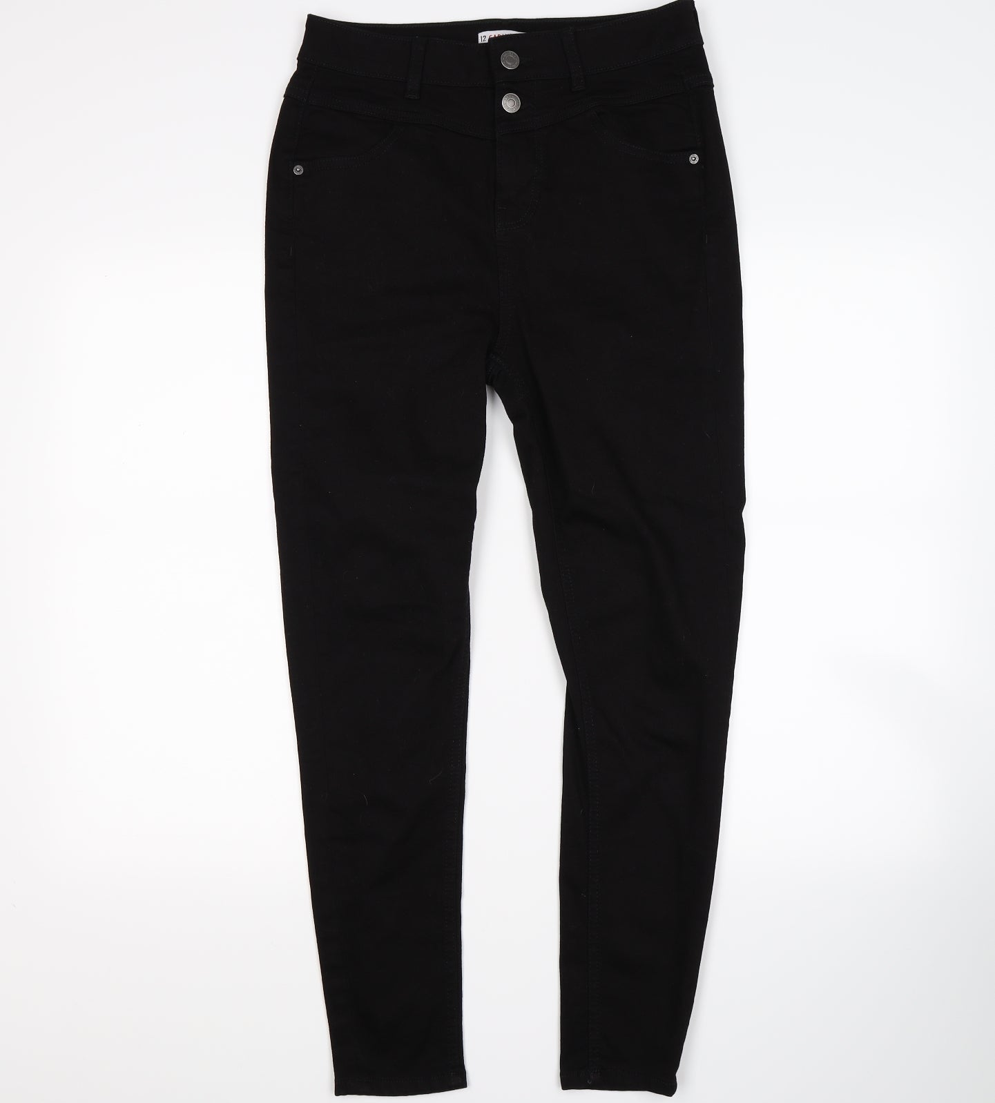 Red Herring Womens Black  Denim Skinny Jeans Size 12 L25 in - waist enhancer. Carly