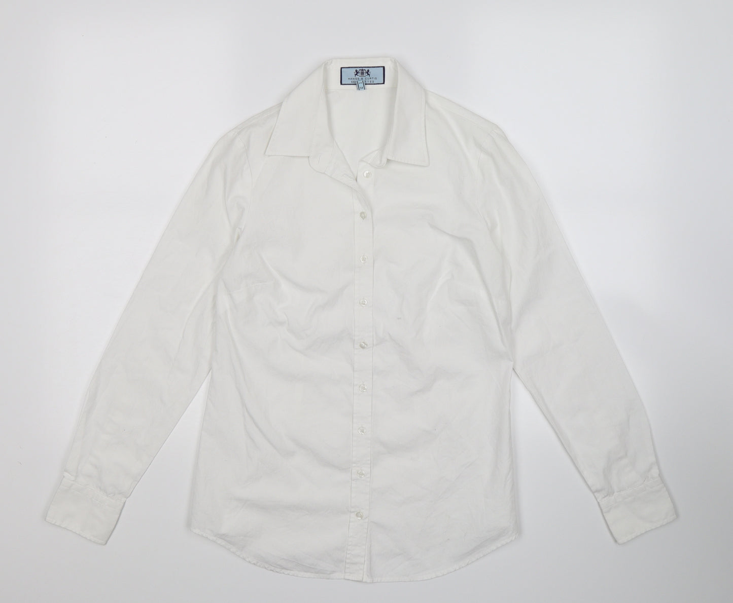 Hawes & Curtis Womens White   Basic Blouse Size 8  - semi fitted