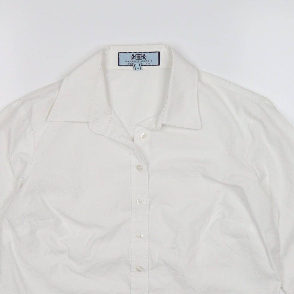 Hawes & Curtis Womens White   Basic Blouse Size 8  - semi fitted