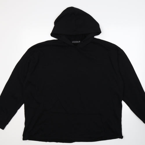 Pretty little thing Womens Black  Jersey Pullover Hoodie Size 16  - oversized