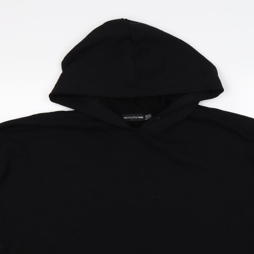 Pretty little thing Womens Black  Jersey Pullover Hoodie Size 16  - oversized
