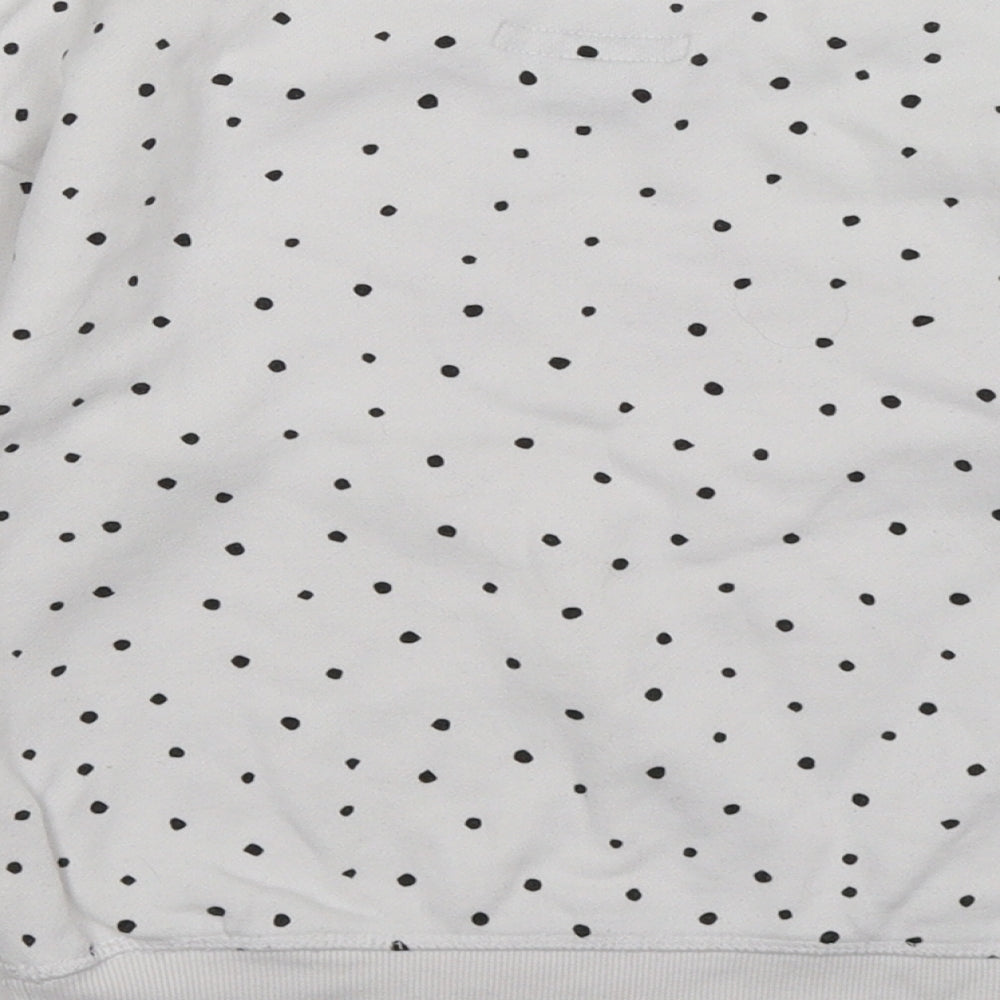Primark Girls White Polka Dot Jersey Pullover Sweatshirt Size 5-6 Years  - Happy