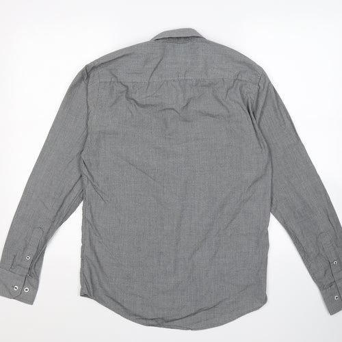 F&F Mens Grey Check   Dress Shirt Size 14.5  - tailored