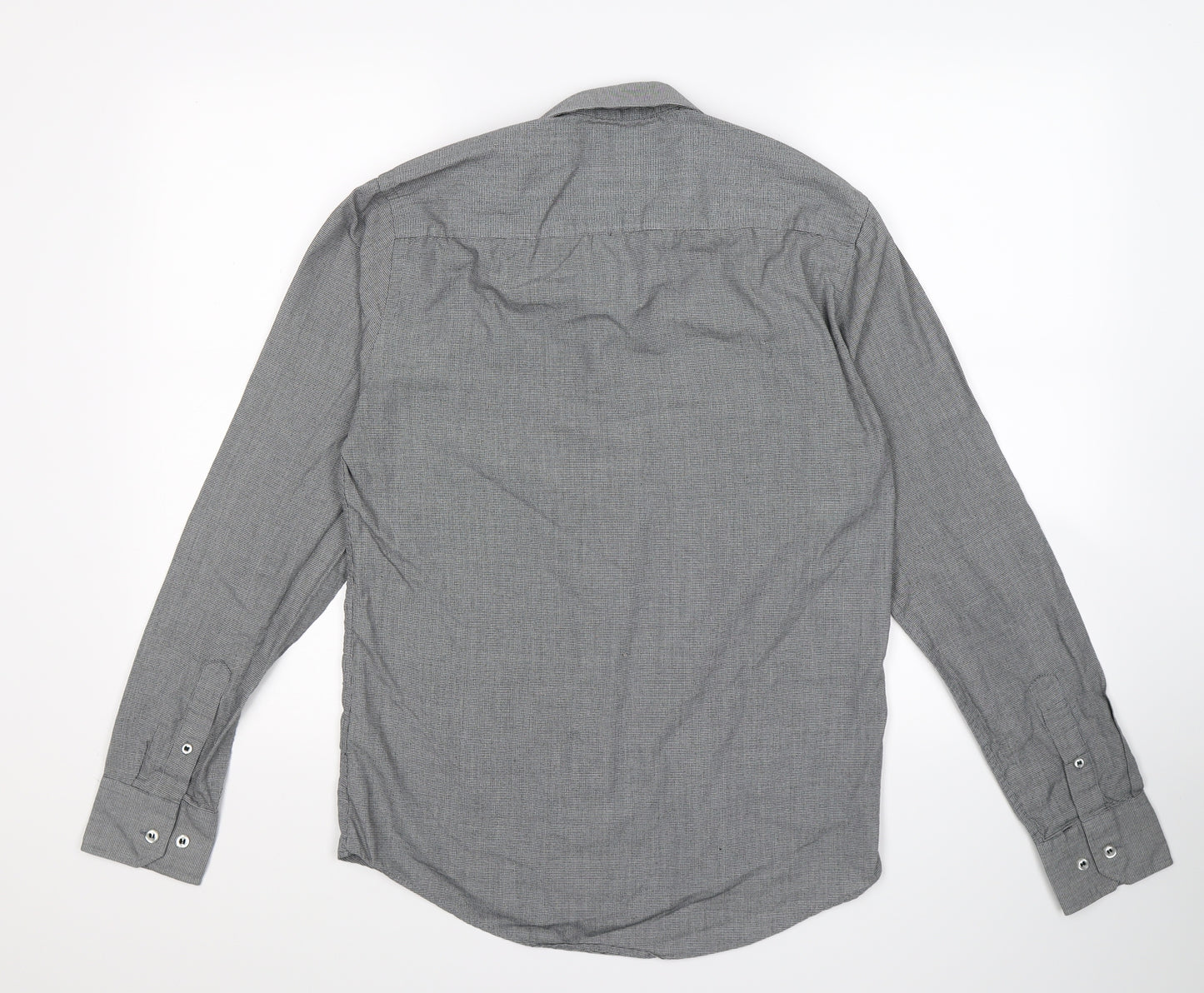 F&F Mens Grey Check   Dress Shirt Size 14.5  - tailored