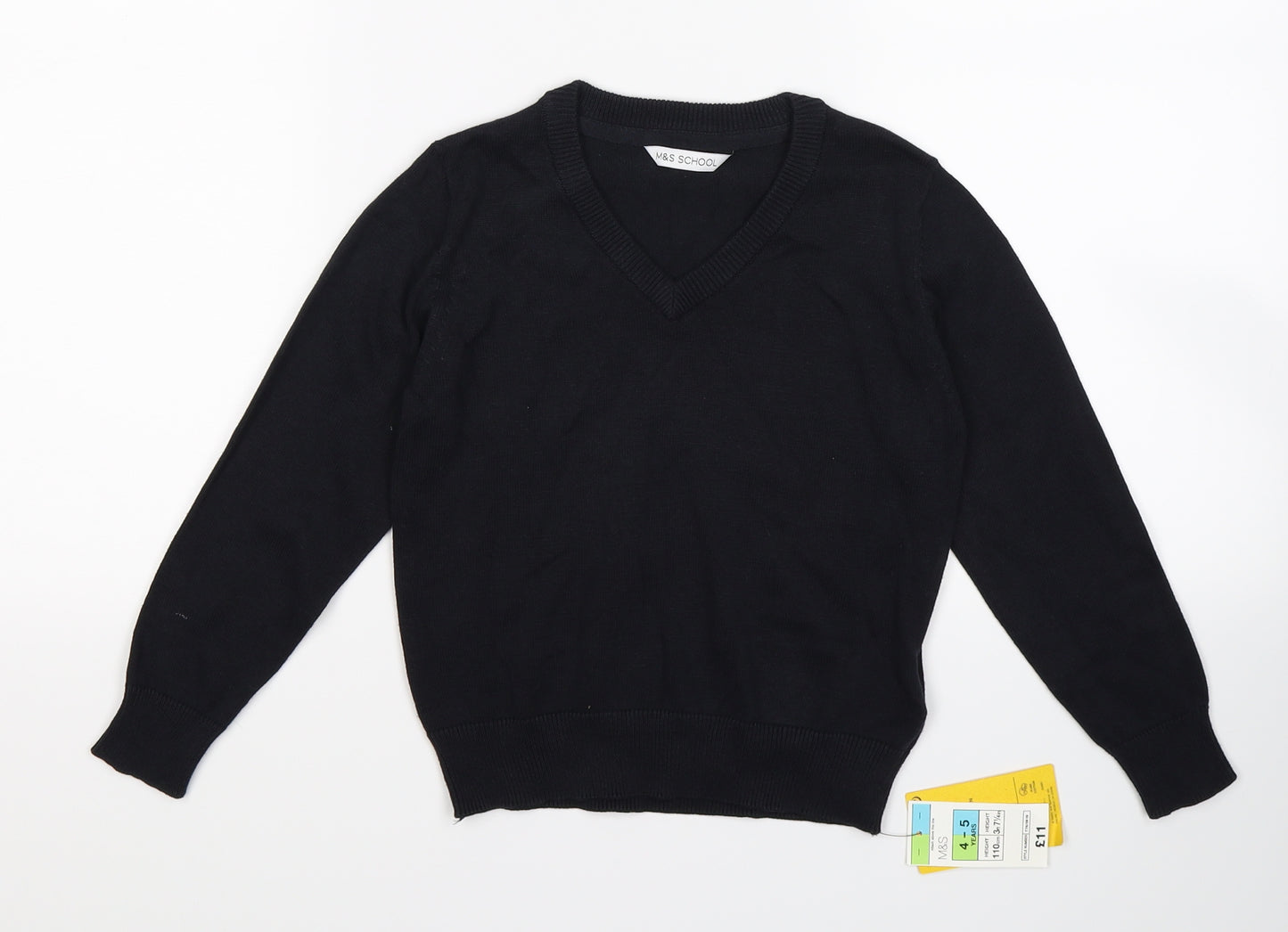 Marks and Spencer Boys Blue  Knit Pullover Jumper Size 4-5 Years  - schoolw ear