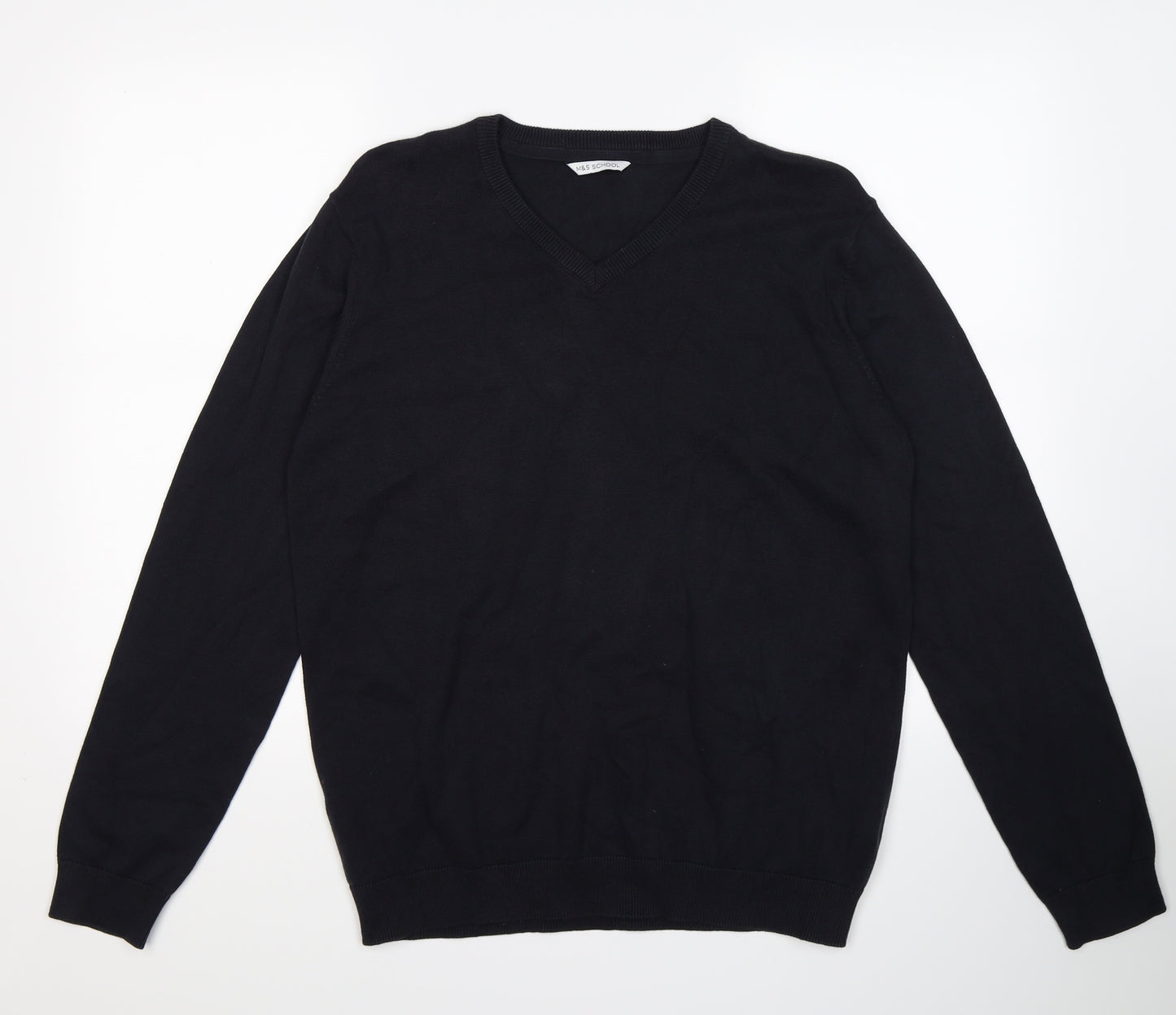 Marks and Spencer Boys Blue  Knit Pullover Jumper Size 16 Years  - school wear
