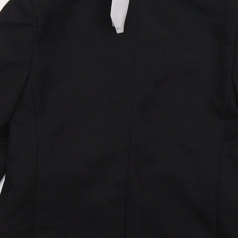 Marks and Spencer Boys Black   Jacket Blazer Size 7-8 Years  - RRP £40. School
