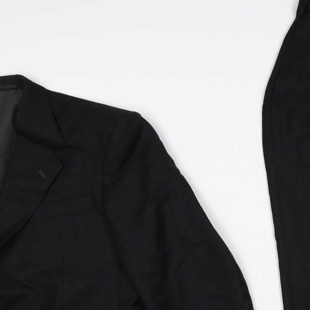Preworn Mens Black   2 Piece Suit Size 40 L29 in