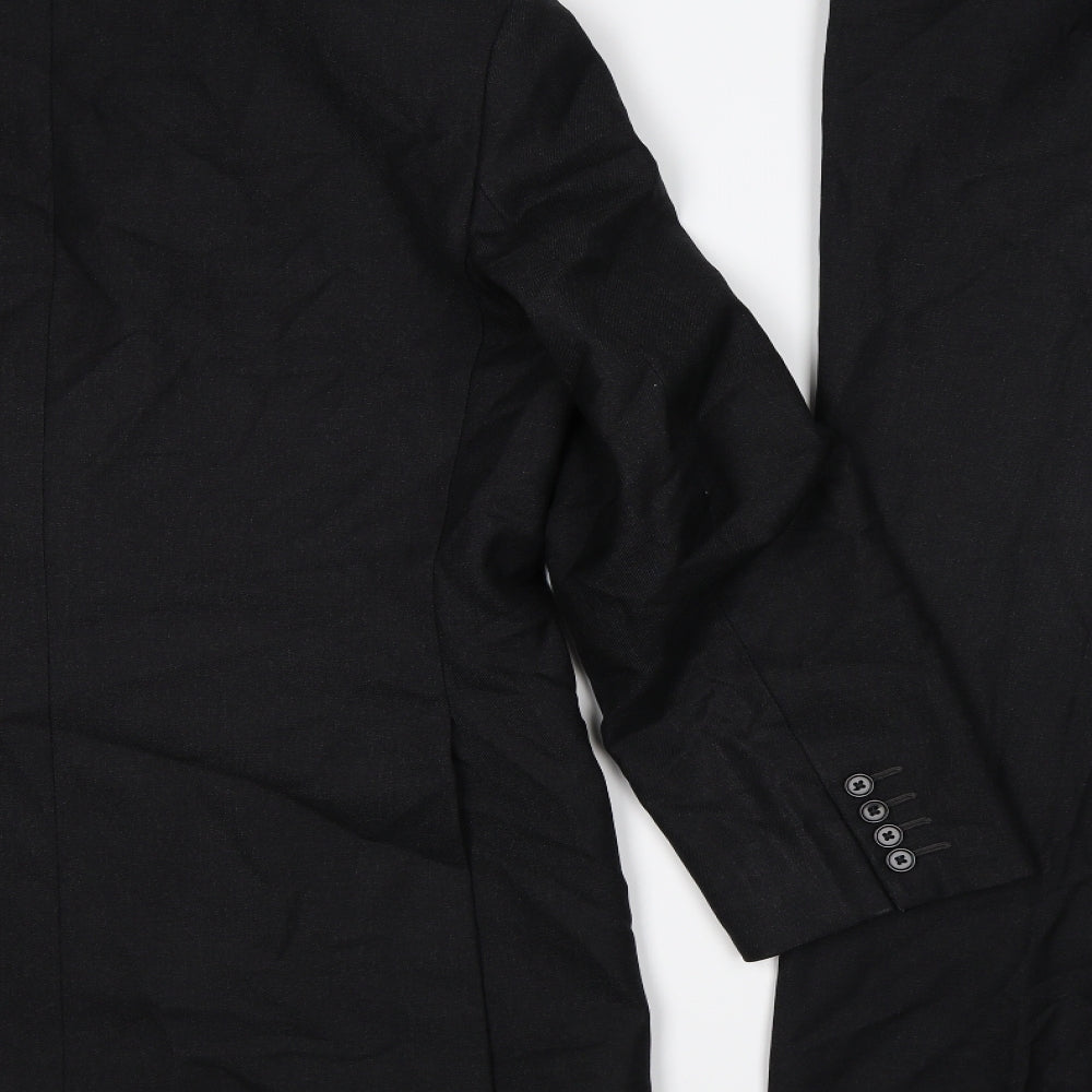 Preworn Mens Black   2 Piece Suit Size 40 L29 in