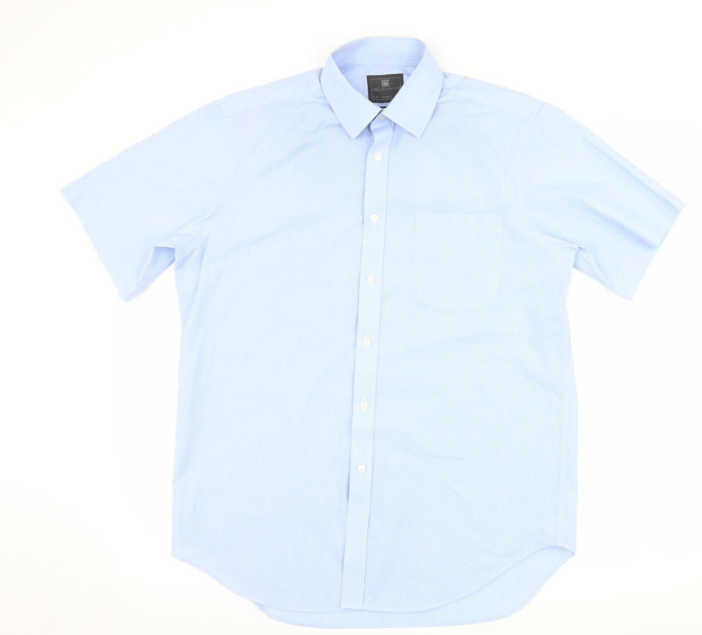 Marks and Spencer Mens Blue    Dress Shirt Size 15.5