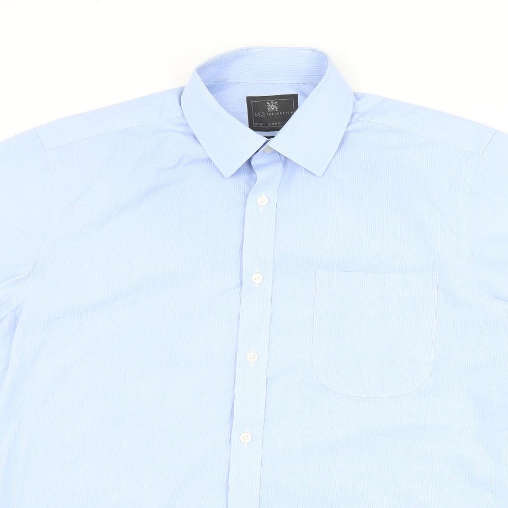 Marks and Spencer Mens Blue    Dress Shirt Size 15.5