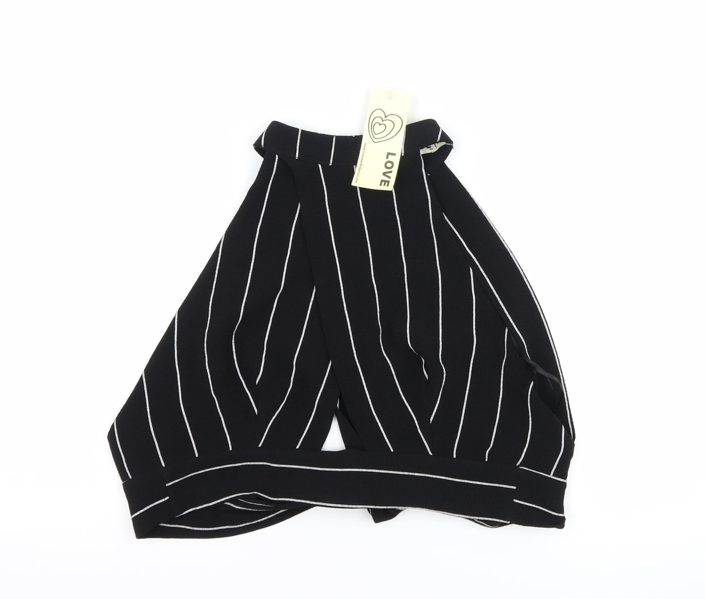 Love Womens Black Striped  Cropped Tank Size S  - Bralette