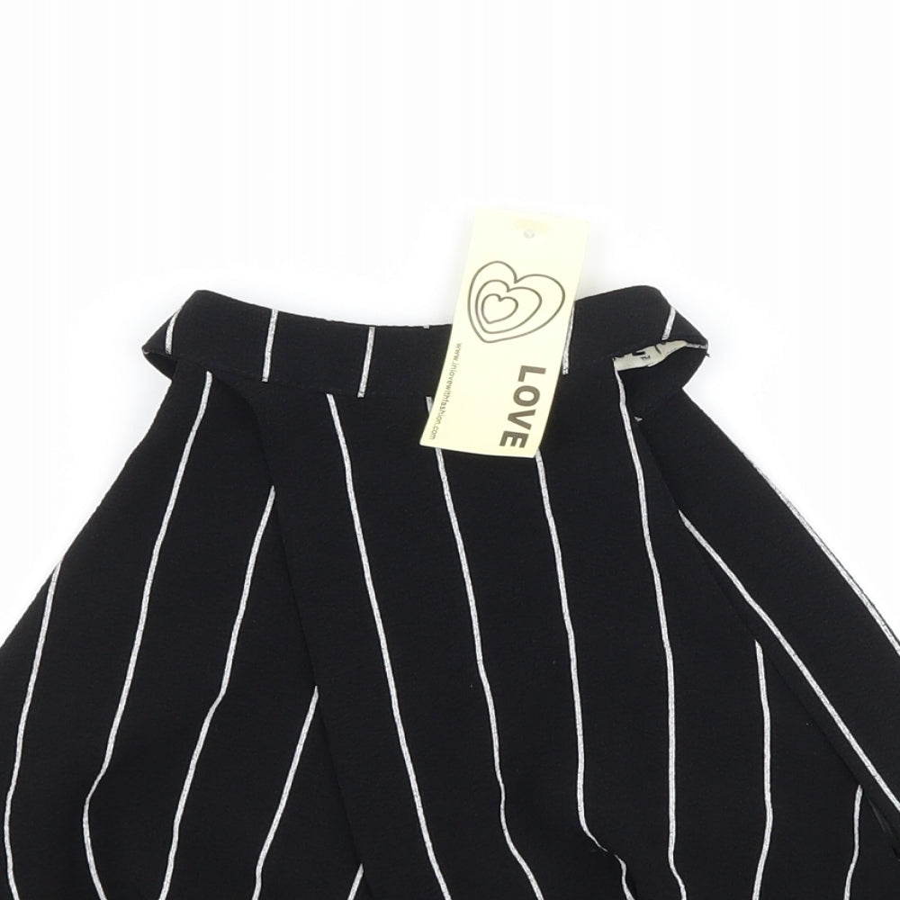 Love Womens Black Striped  Cropped Tank Size S  - Bralette
