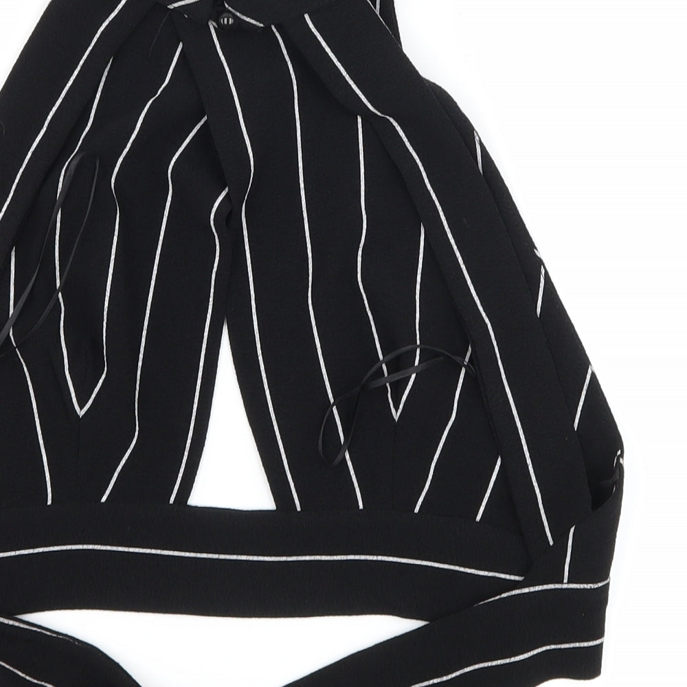 Love Womens Black Striped  Cropped Tank Size S  - Bralette