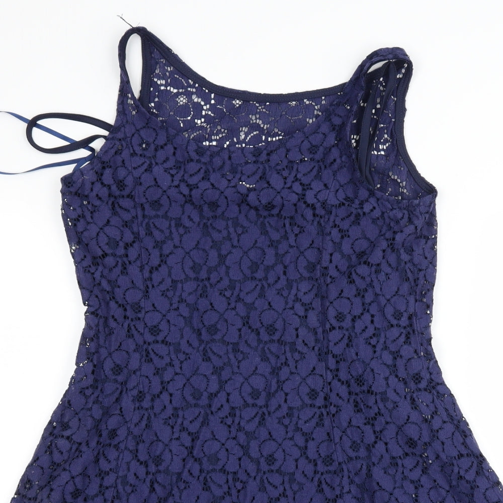 Voulez-Vous Womens Blue Floral  Tank Dress  Size 10