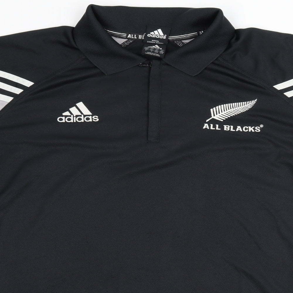 adidas Mens Black   Basic Polo Size XL  - New Zealand All Blacks