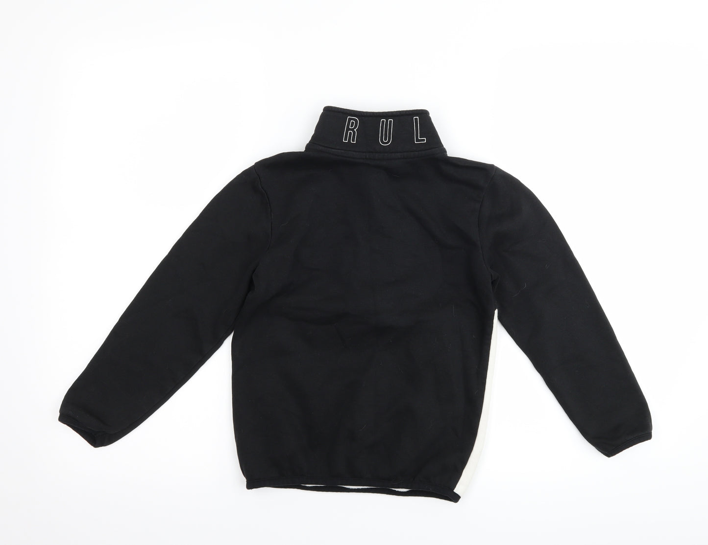 George Boys Black   Henley Sweatshirt Size 6-7 Years  - slogan