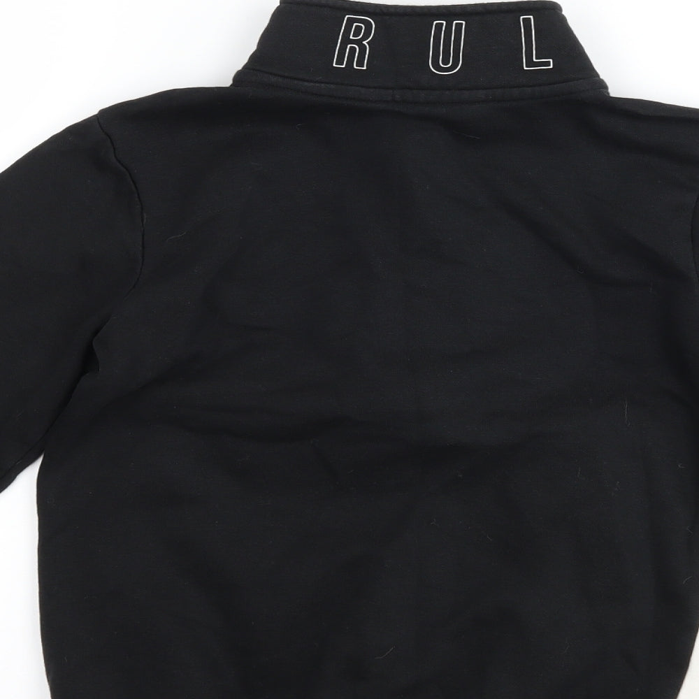 George Boys Black   Henley Sweatshirt Size 6-7 Years  - slogan