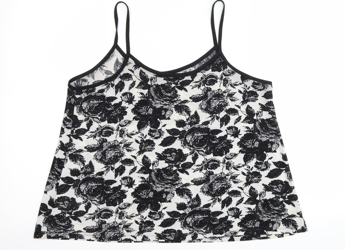 Primark Womens Black Floral  Camisole Tank Size 10