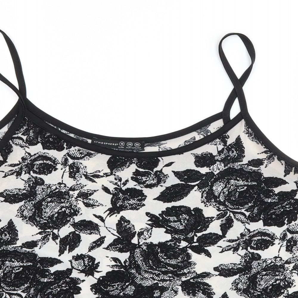 Primark Womens Black Floral  Camisole Tank Size 10