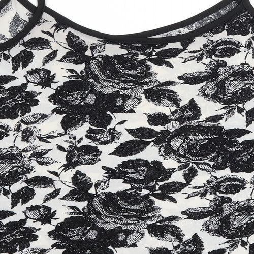 Primark Womens Black Floral  Camisole Tank Size 10