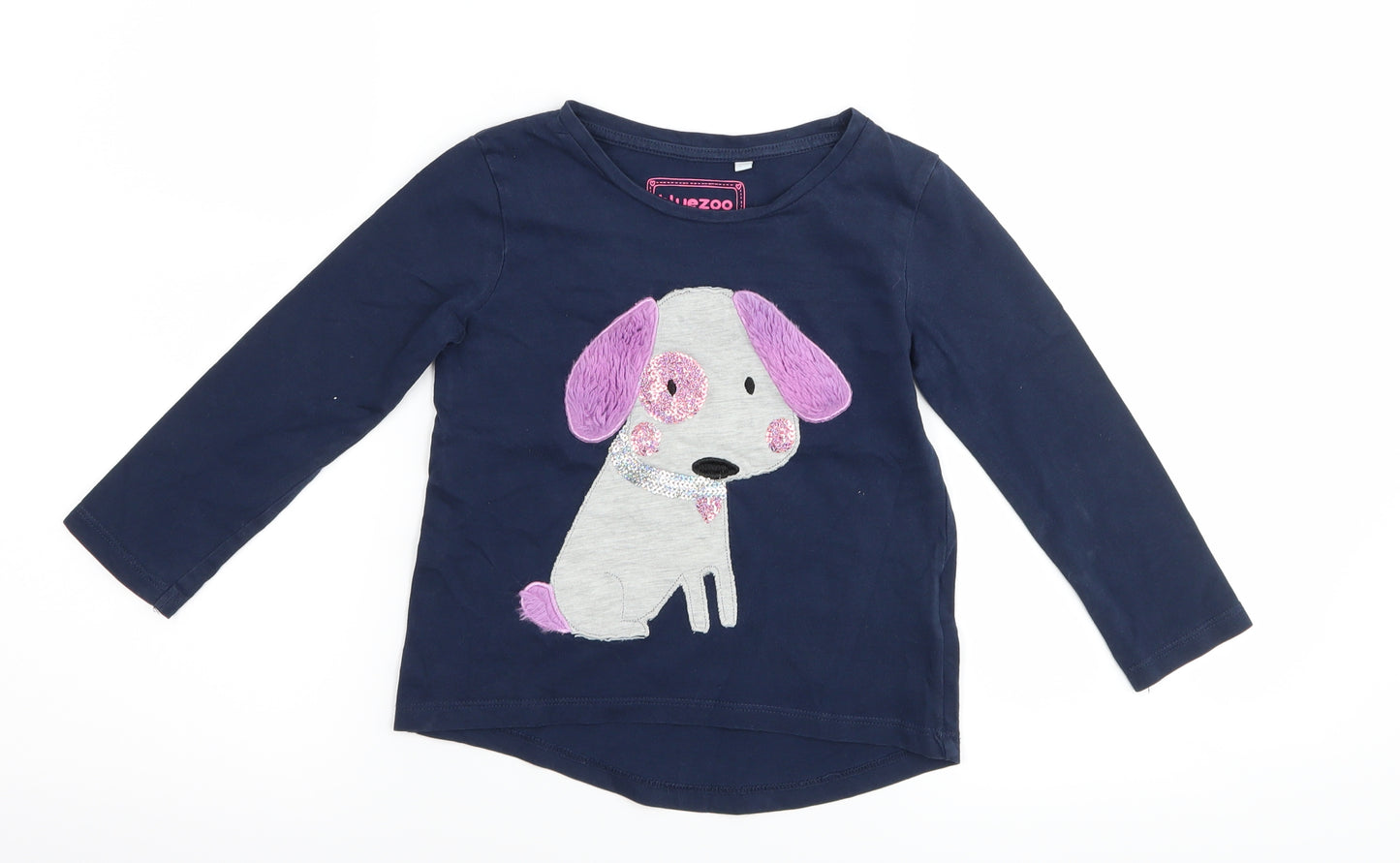 Blue Zoo Girls Blue   Basic T-Shirt Size 3-4 Years  - Dog