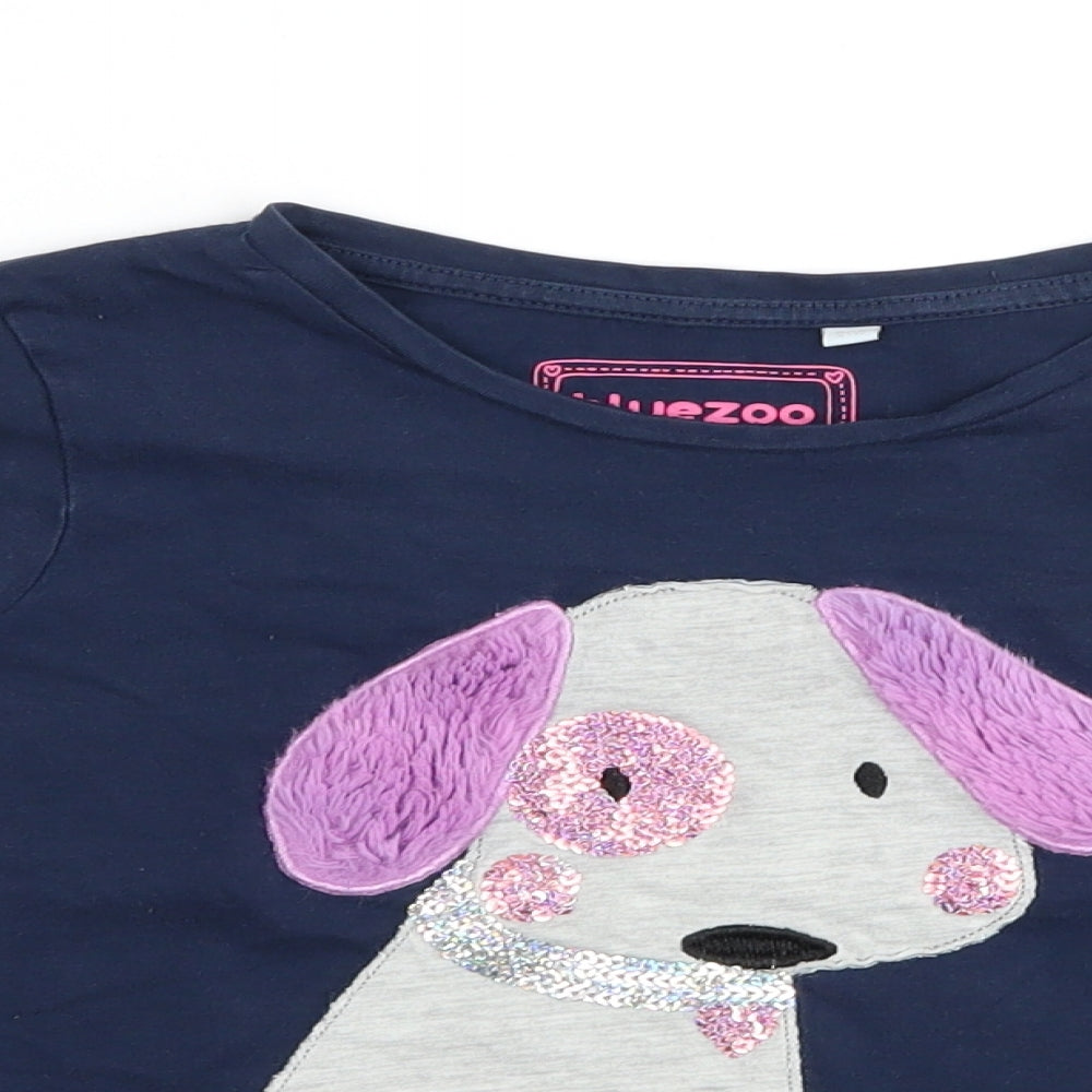 Blue Zoo Girls Blue   Basic T-Shirt Size 3-4 Years  - Dog