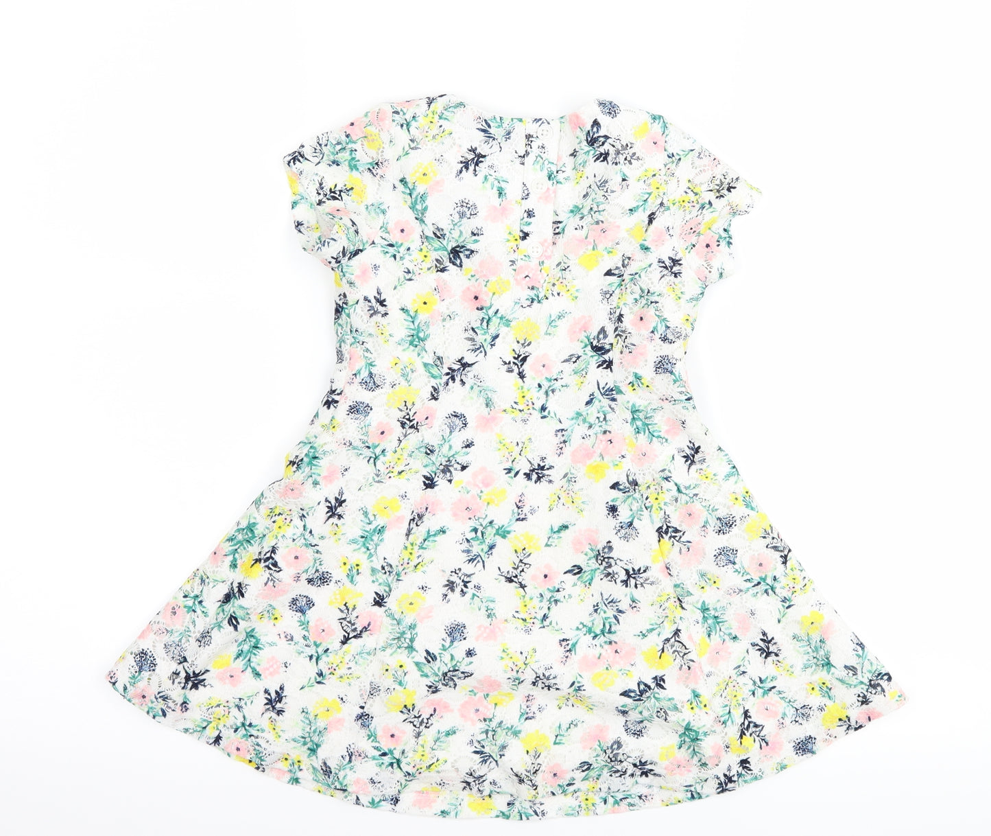 Primark Girls White Floral  A-Line  Size 2-3 Years