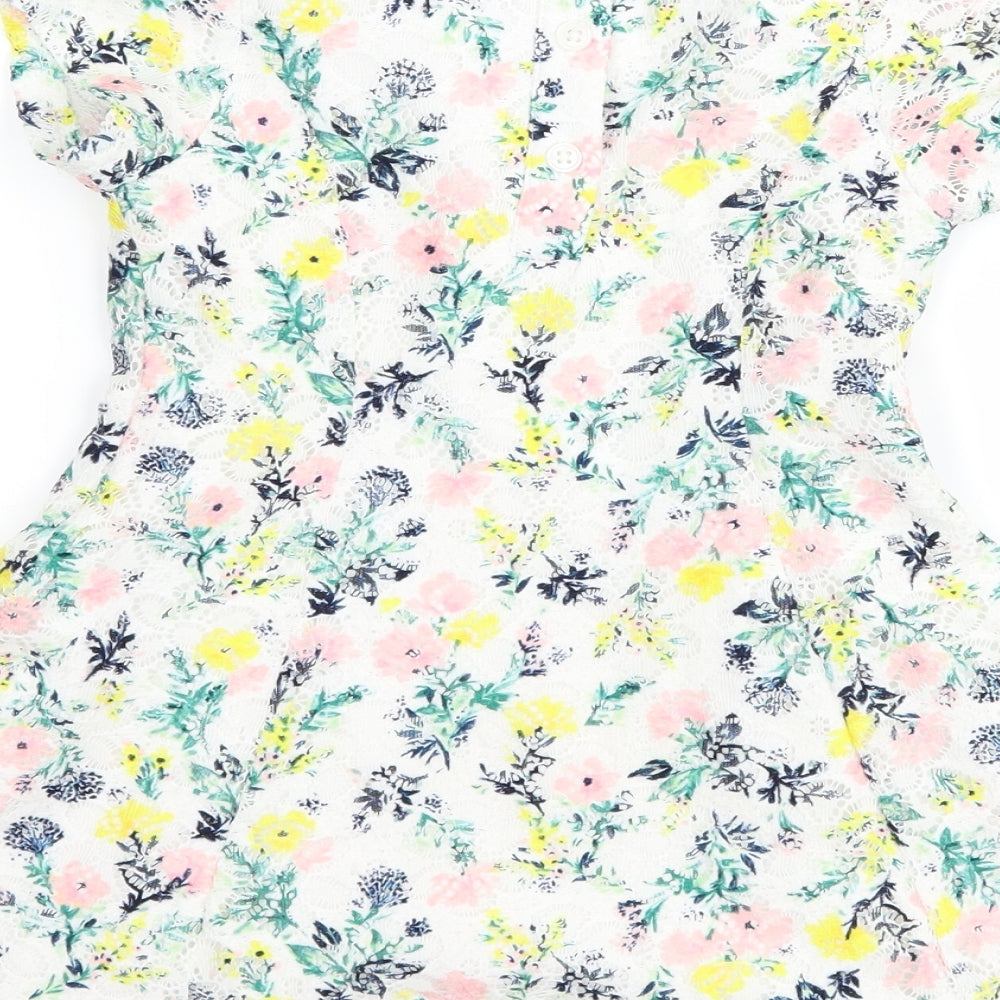 Primark Girls White Floral  A-Line  Size 2-3 Years