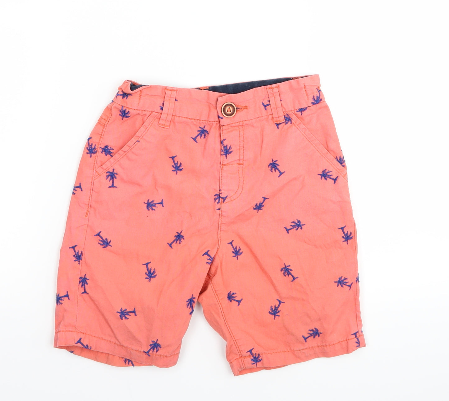George Boys Red   Chino Shorts Size 4-5 Years - Palm Tree