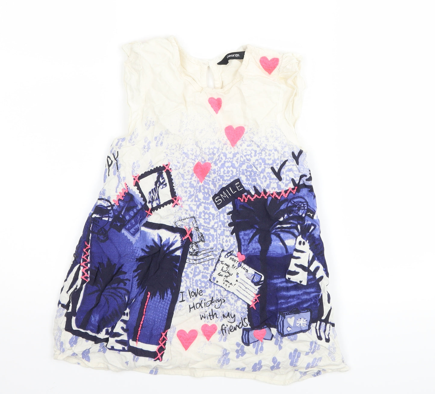 George Girls Blue   A-Line  Size 5-6 Years  - graphic
