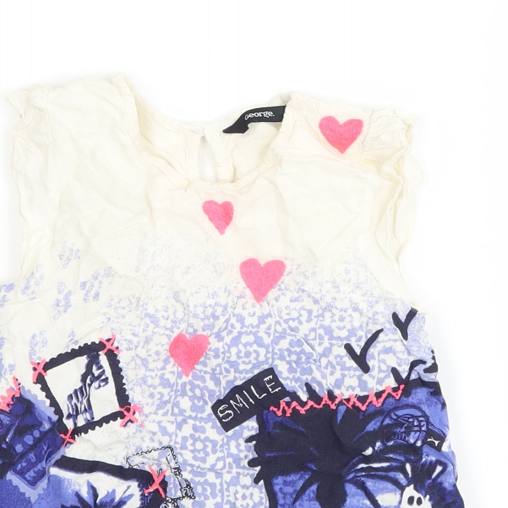 George Girls Blue   A-Line  Size 5-6 Years  - graphic