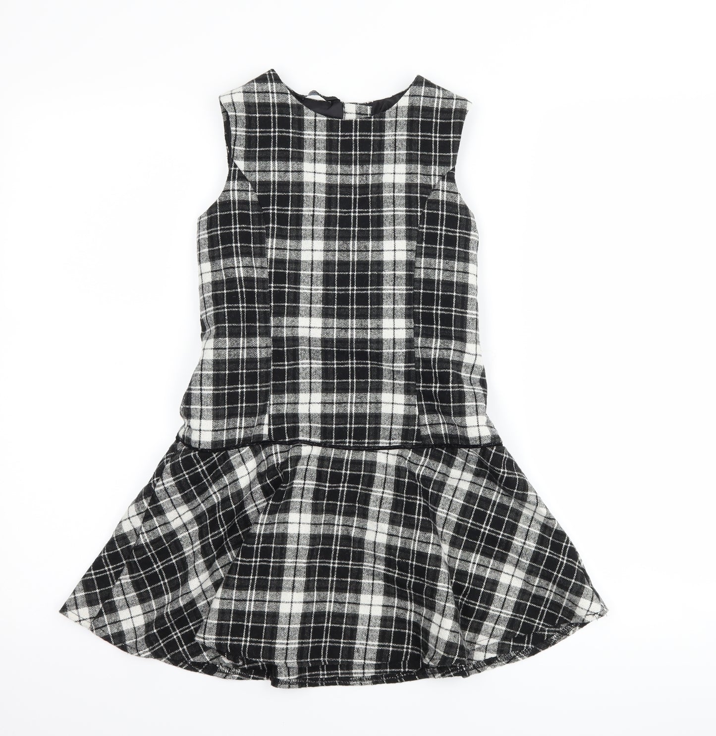 George Girls Black Check  A-Line  Size 7-8 Years